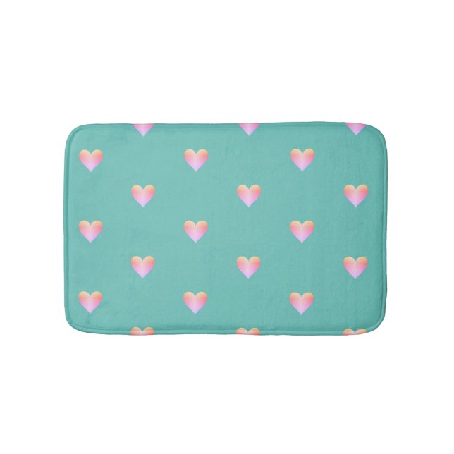 Alfombrilla De Baño Corazones Bonito moderno falso irlandés rosado Ver (Anverso)