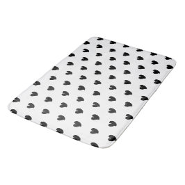 Alfombrilla De Baño Corazones Cálidos - Blanco y Negro -