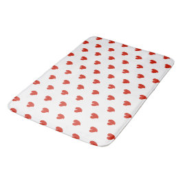 Alfombrilla De Baño Corazones Cálidos - Rojo y Blanco -