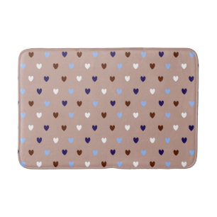 Alfombrilla De Baño Corazones de polka de color marrón pálido