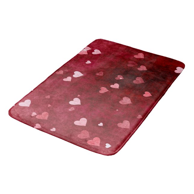 Alfombrilla De Baño Corazones de tonos rosados (Angular)