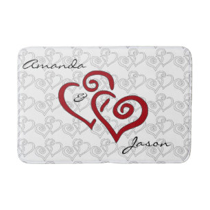 Alfombrilla De Baño Corazones entrelazados Diseño de Mat de Bath