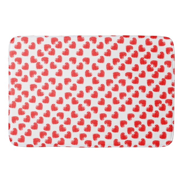 Alfombrilla De Baño Corazones rojos (Anverso)
