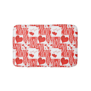 Alfombrilla De Baño corazones rojos, amor.