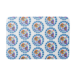 Alfombrilla De Baño Corazones Románticos Bonita Esfera Azul Elegante M