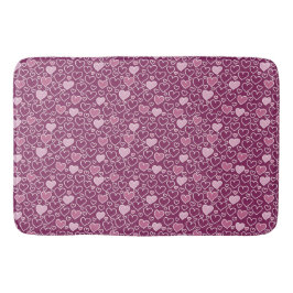 Alfombrilla De Baño Corazones rosas y púrpuras
