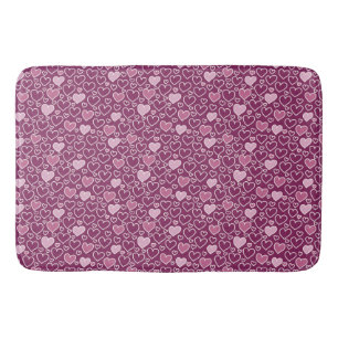 Alfombrilla De Baño Corazones rosas y púrpuras