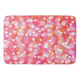 Alfombrilla De Baño Corazones y Bokeh