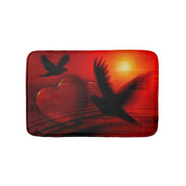 Alfombrilla De Baño Corazones y palomas