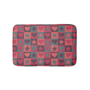 Alfombrilla De Baño Corazones y rosa del modelo de estrellas
