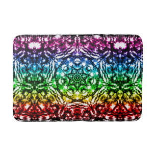 Alfombrilla De Baño Corbata de Tinte de Arcoíris Mandala Estrella