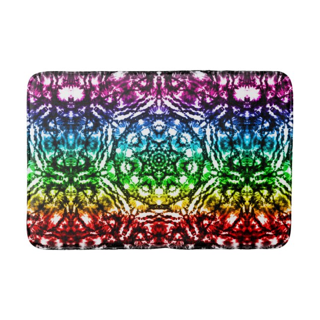 Alfombrilla De Baño Corbata de Tinte de Arcoíris Mandala Estrella (Anverso)