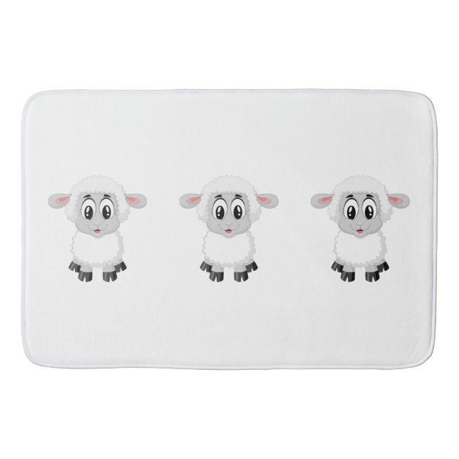 Alfombrilla De Baño Corderito de granja adorable (Anverso)