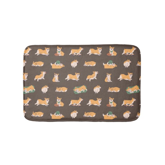 Alfombrilla De Baño Corgi Cute Playful (Anverso)