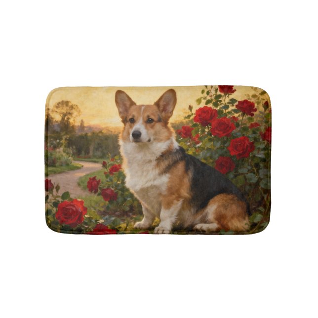 Alfombrilla De Baño Corgi in the Roses II (Anverso)