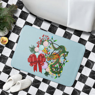 Alfombrilla De Baño Corona de Navidad de dragón chino de fantasía