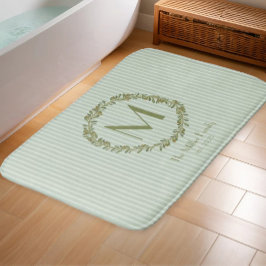 Alfombrilla De Baño Corona de olivo monograma personalizada