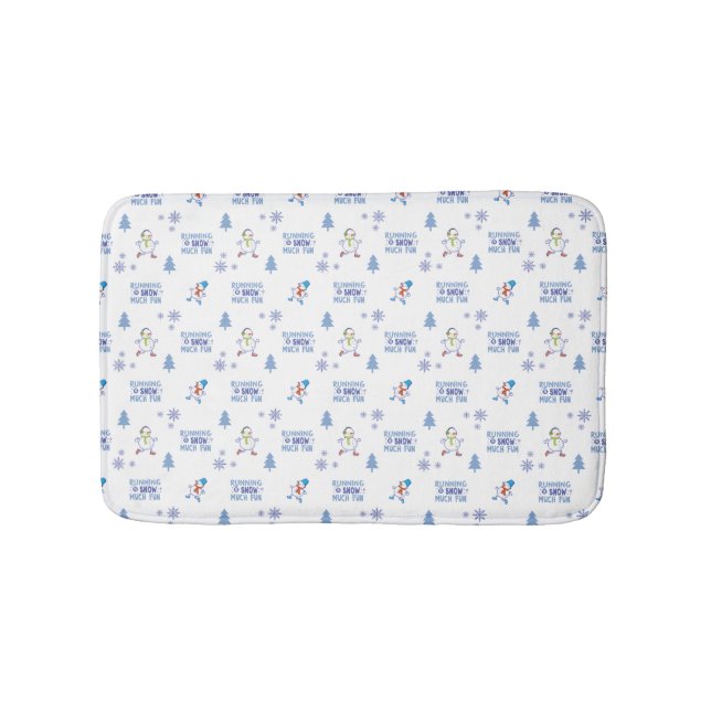 Alfombrilla De Baño Corriendo el invierno - Árbol de Navidad de Snowma (Anverso)