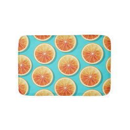 Alfombrilla De Baño Cortes de naranja en azul