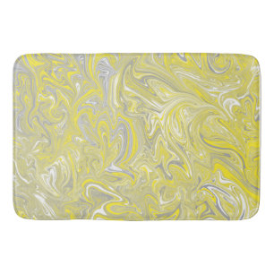 Alfombrilla De Baño Cortina de ducha gris y amarillo giratorio