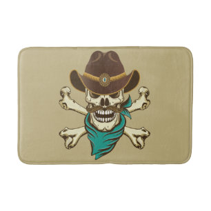 Alfombrilla De Baño Cowboy Skull y Crossbone