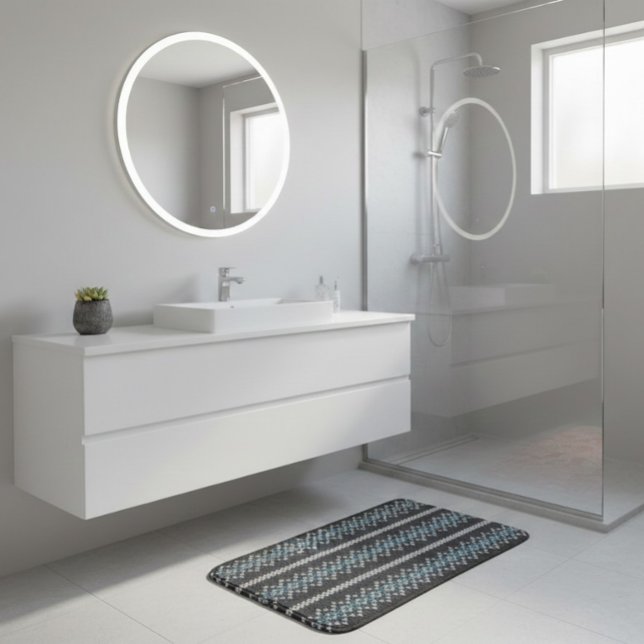 Alfombrilla De Baño Cozy Knitted Pattern Black and Gray  (Subido por el creador)