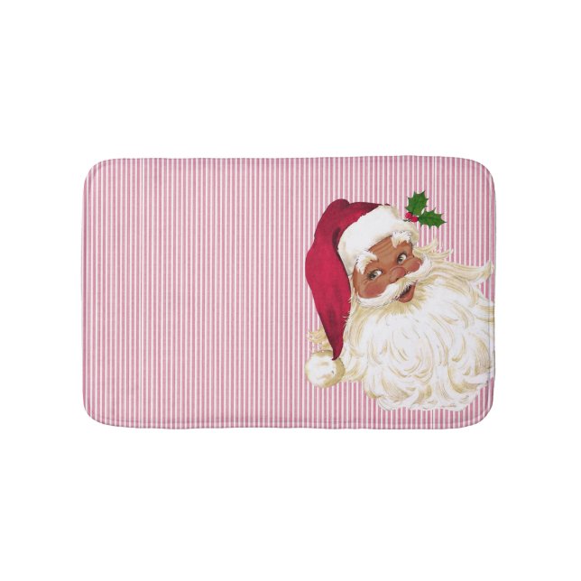 Alfombrilla De Baño Cranberry Stripe Black Santa Claus (Anverso)