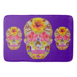 Alfombrilla De Baño Cráneo 4 de la flor - tropical
