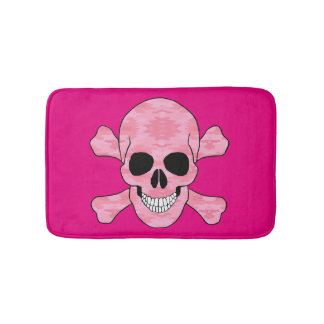Alfombrilla De Baño Cráneo De Camuflaje Rosa Y Mat De Baño De Los Hues