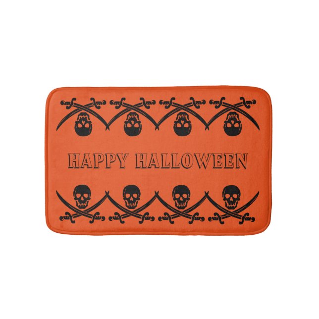Alfombrilla De Baño Cráneo de Halloween personalizado personalizado (Anverso)