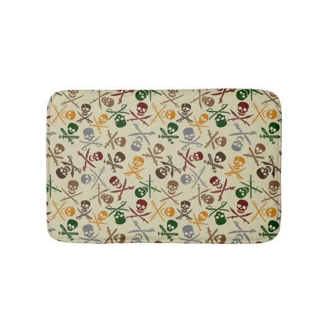 Alfombrilla De Baño Cráneos del pirata con las espadas cruzadas (Anverso)