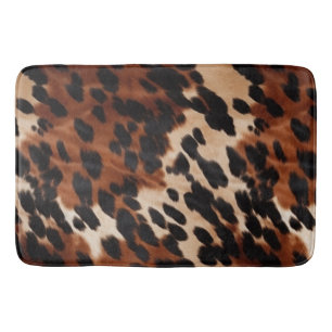 Alfombrilla De Baño Cream Brown Black Piel de vaca