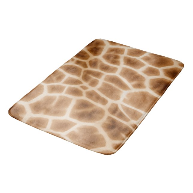 Alfombrilla De Baño Cream Brown Giraffe Animal Print (Angular)
