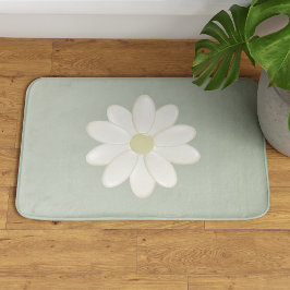 Alfombrilla De Baño Cream Daisy Sage Green Grande Bath Mat