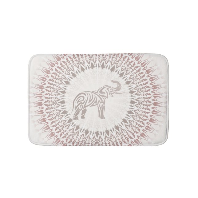 Alfombrilla De Baño Cream Ombre Elephant Mandala (Anverso)