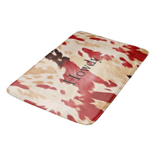 Alfombrilla De Baño Cream Red Western Piel de vaca