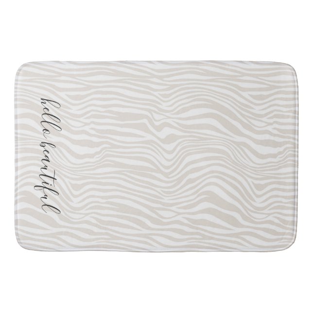 Alfombrilla De Baño Cream Zebra Print personalizada (Anverso)