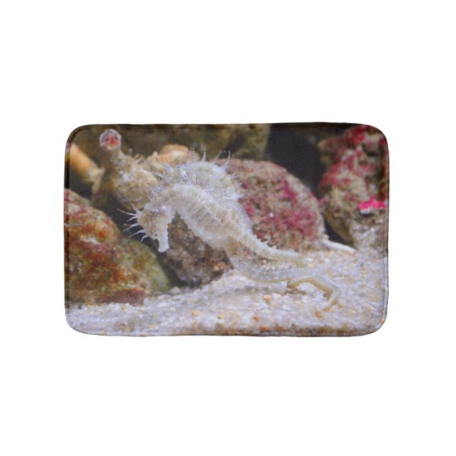 Alfombrilla De Baño Creatura del caballito de mar rosado (Anverso)