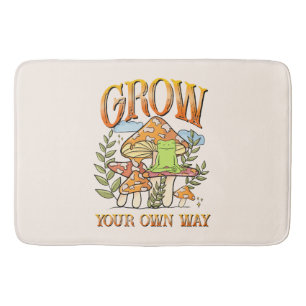 Alfombrilla De Baño "Crece tu propio camino"   Rana y hongo meditación