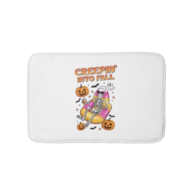 Alfombrilla De Baño Creepin retro en Halloween otoñal (Anverso)