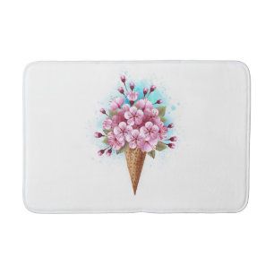 Alfombrilla De Baño Crema rosa de hielo Sakura Waffle Cone