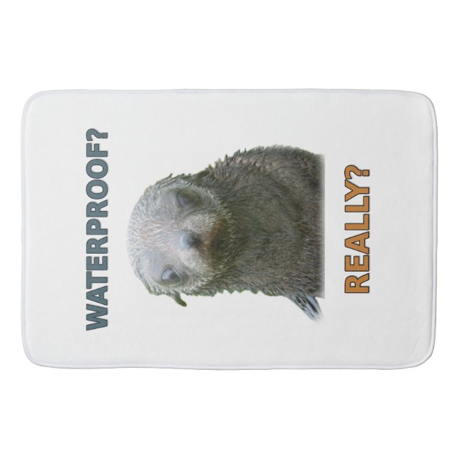 Alfombrilla De Baño Cría de foca mojada divertida (Anverso)