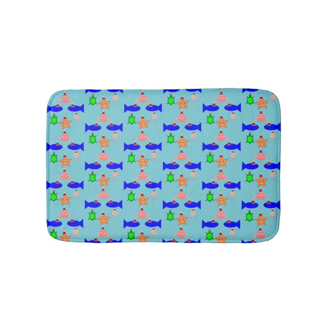 Alfombrilla De Baño Criaturas marinas de los navidades (Anverso)