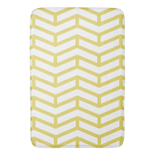 Alfombrilla De Baño Crisp Sharp Arrows Oponente Chevron White Yellow (Frente vertical)