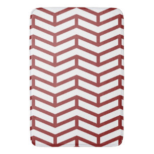 Alfombrilla De Baño Crisp Sharp Flechas opuestas Chevron Blanco Rojo