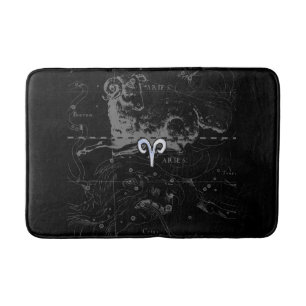 Alfombrilla De Baño Cromado como Aries Zodiac Symbol en Hevelius