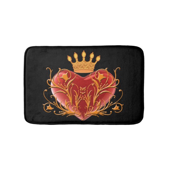 Alfombrilla De Baño Crown Filigree Heart Bath Mat (Anverso)