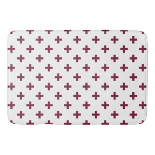 Alfombrilla De Baño Cruces de polka de moras sobre blanco