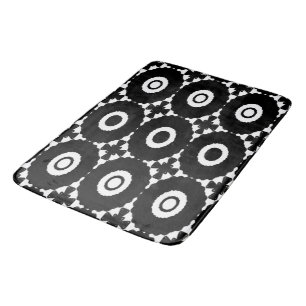 Alfombrilla De Baño Cruces y círculos negros y blancos bañan alfombr