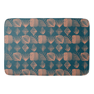 Alfombrilla De Baño Crudo trapo tribal caribeño: Verde azulado, tirado